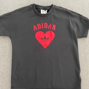 Adidas Black Tee with Heart Design